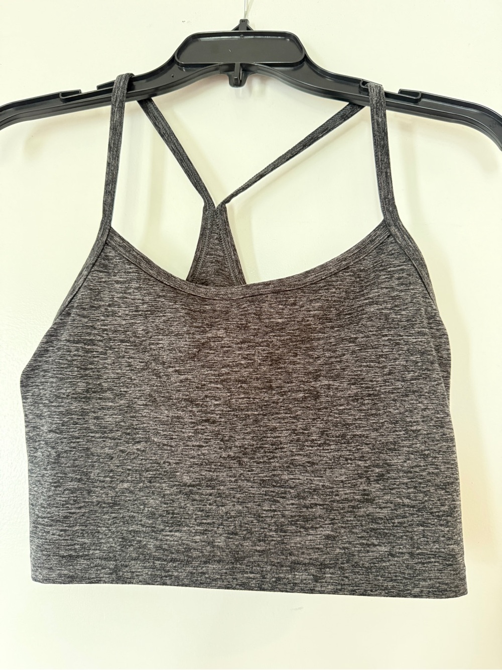 aerie Heather Charcoal Gray Strappy Cropped Tank